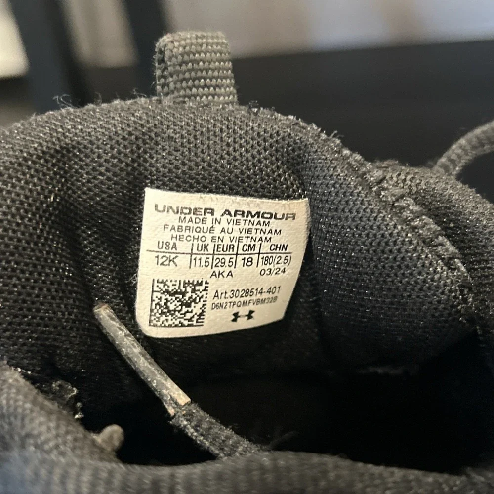 Under Armour Kids Lockdown 7 Basketball Shoes Blue Black Size 12K - Picture 6 of 8